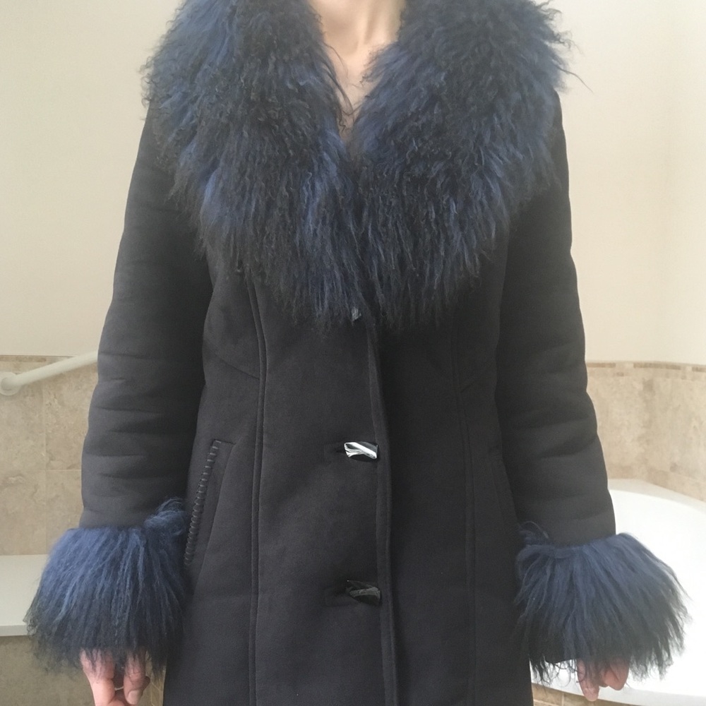 Leather/fur winter coat